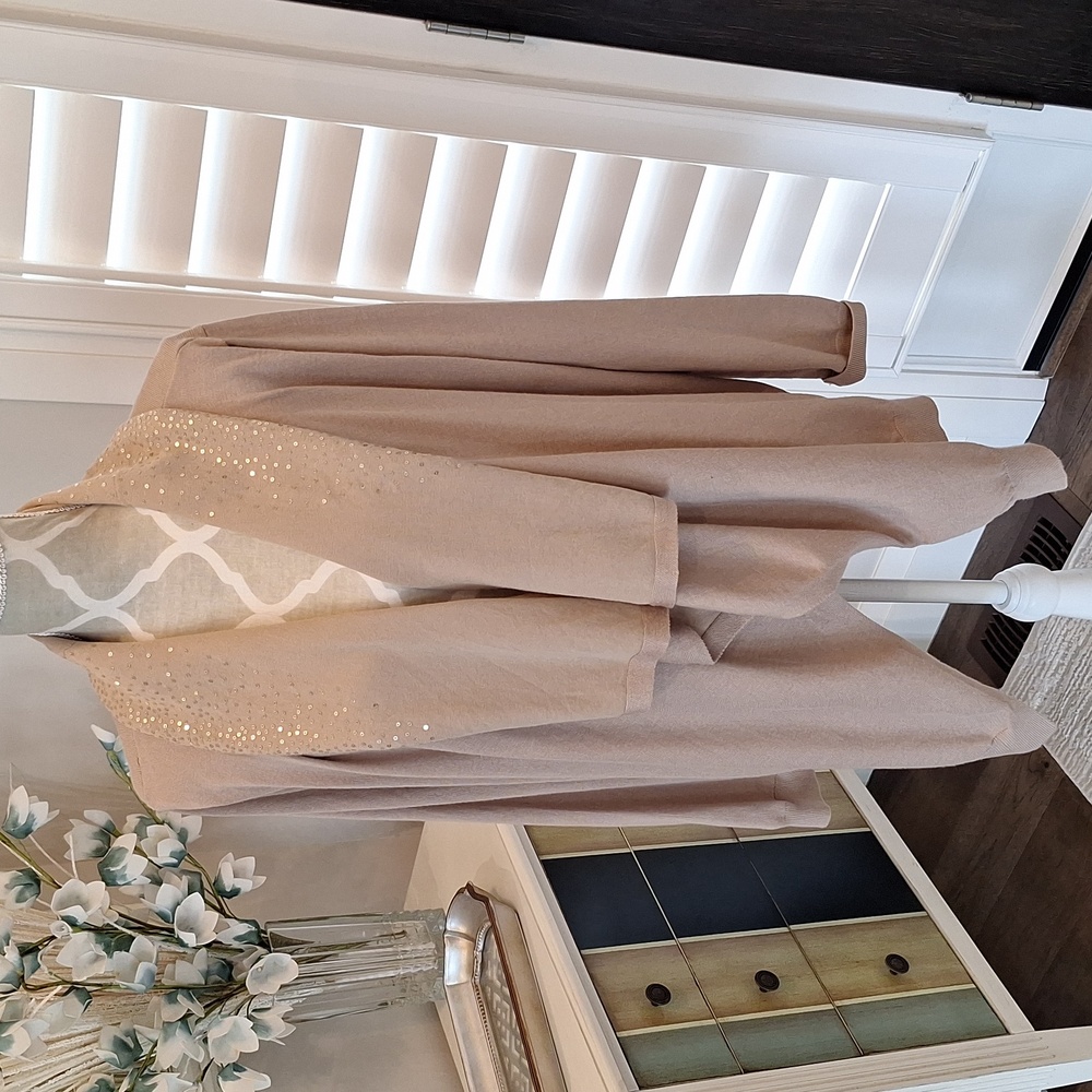 🆕  [L] DKNY beige Open Front Cardigan